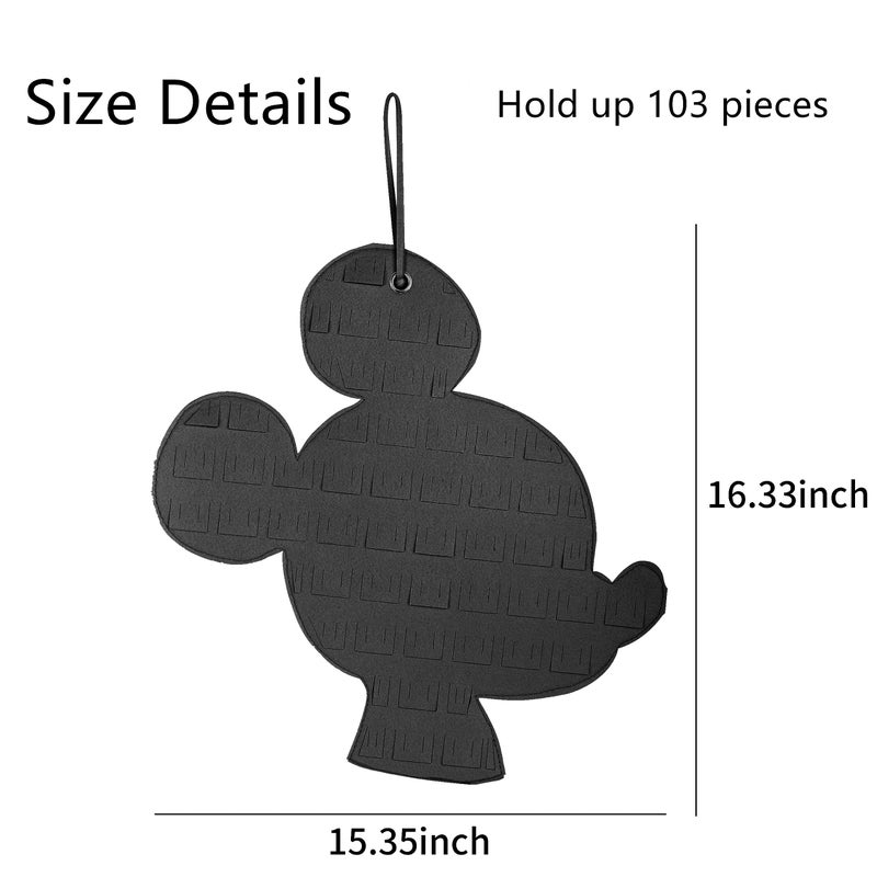 JOYMOMO Hanging Brooch Pin Organizer Enamel Pin Display Cute Cartoon Shape Brooch Pin Display Storage Holder for Brooch Pin(Without Accessories) (Black-Mouse) - Image 3
